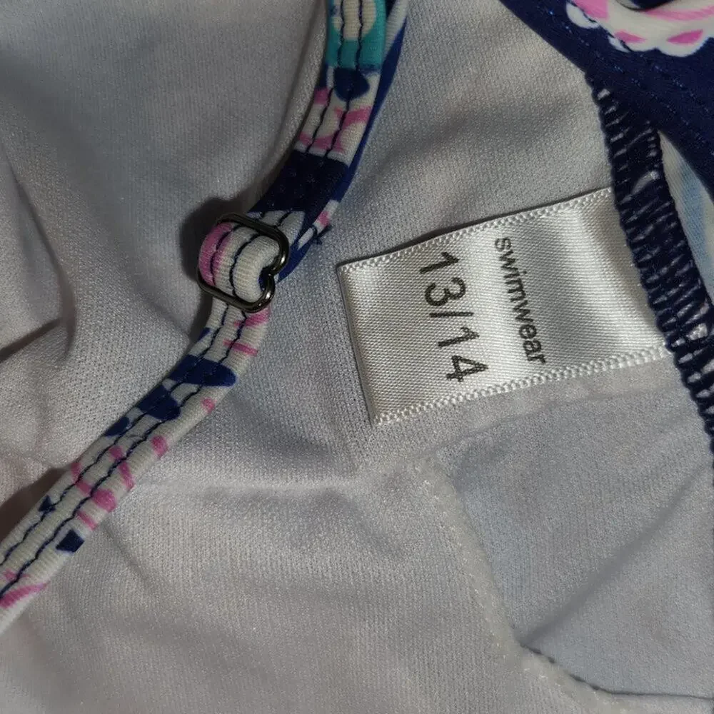 Paisley Pattern Blue Girls Swimsuit || 13/14 EUC
